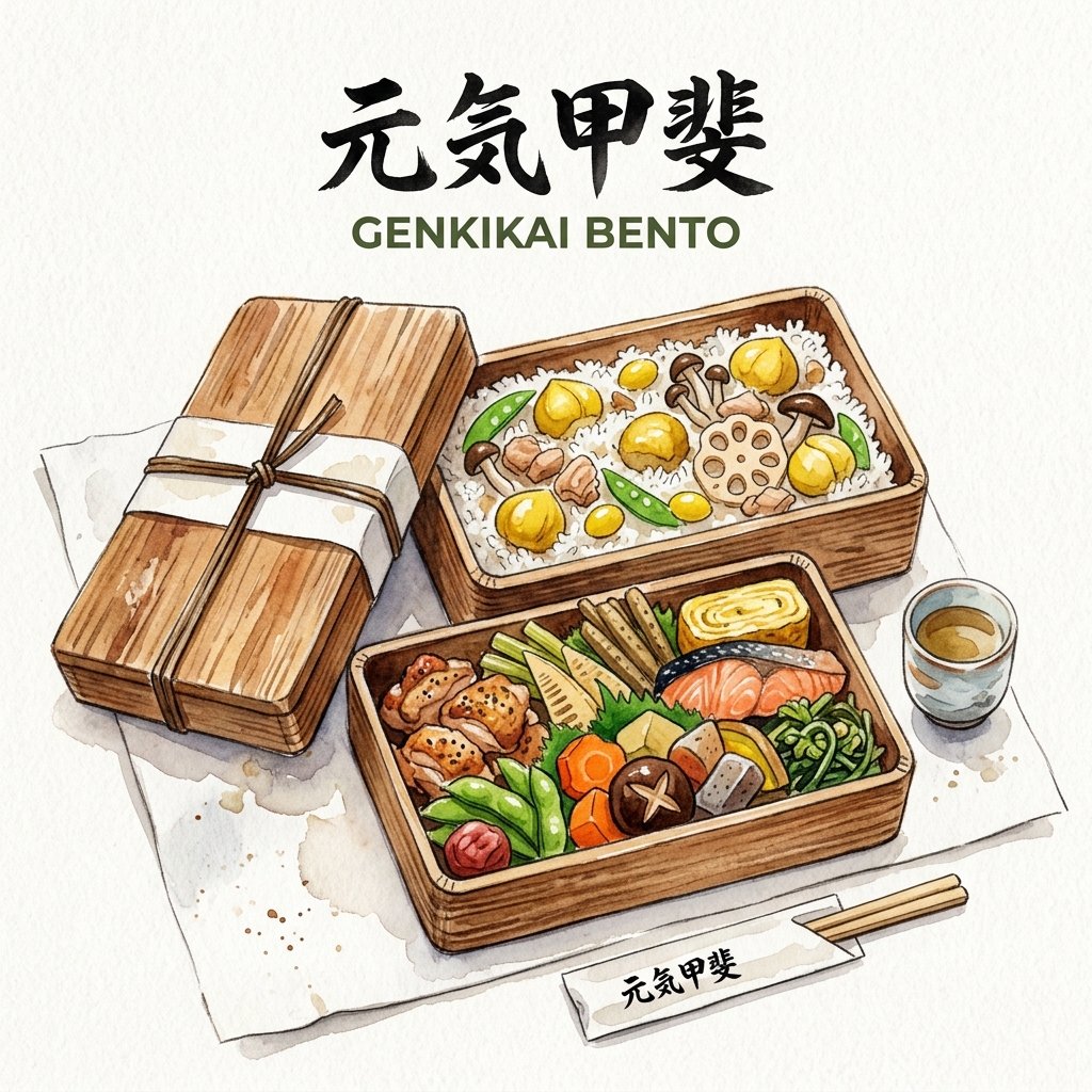 二段重ね弁当 元気甲斐